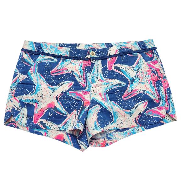Lilly Pulitzer Addie Indigo Star Shorts Size 14 - Picture 1 of 4